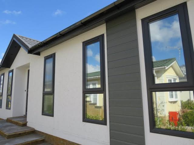 Tall windows on a modern residential building