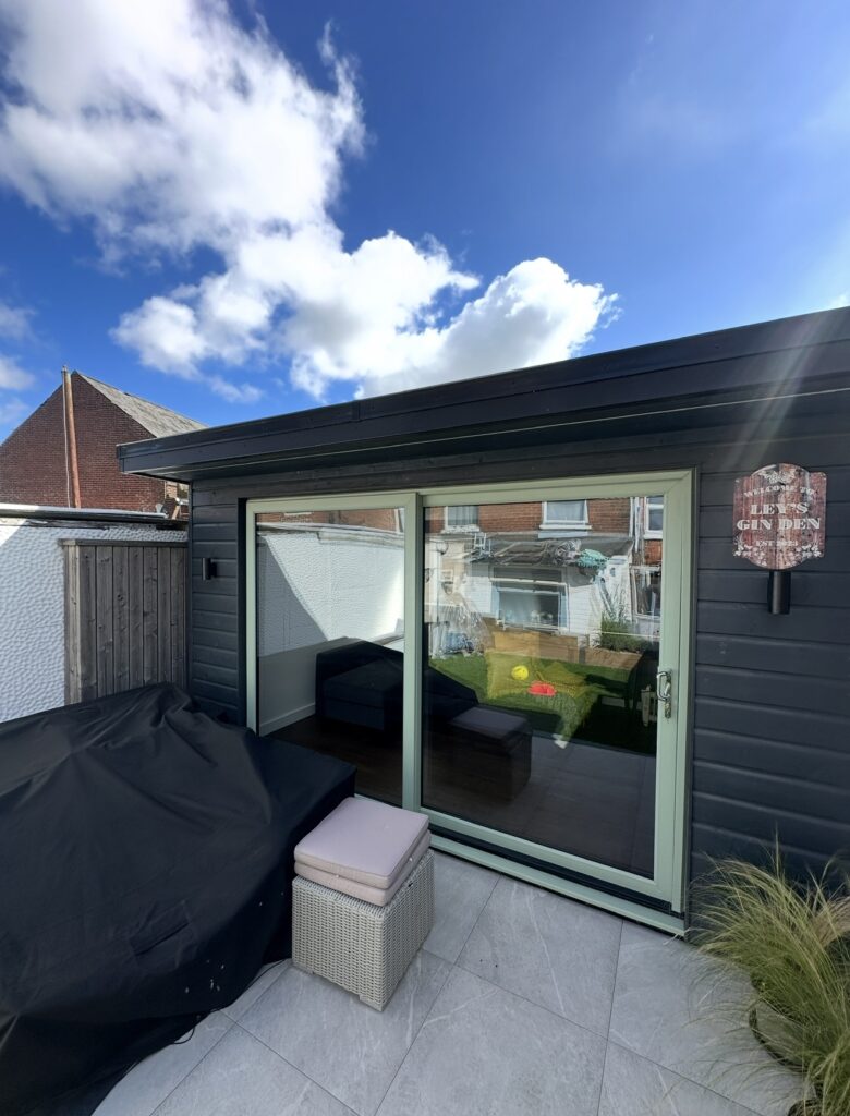 Window film on garden room sliding doors