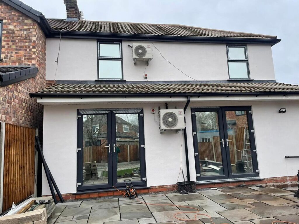 Window film on rear windows and French doors